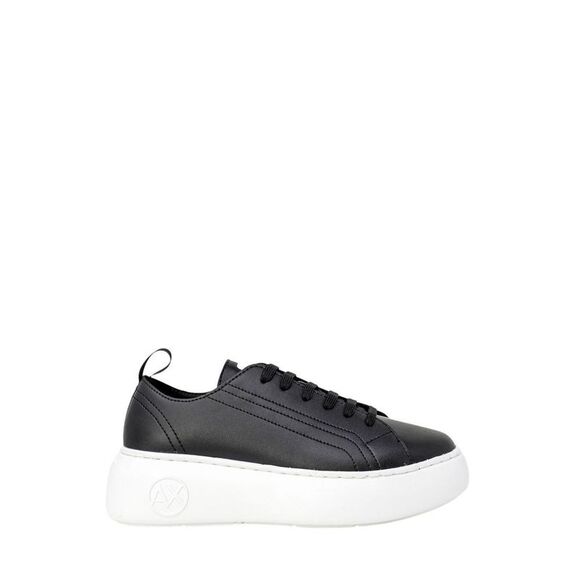 Armani Exchange Black Artificial Leather Low Top Women's Sneakers